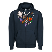 Navy love hallowen Zipper Hoodie - NancyCooperArtShop
