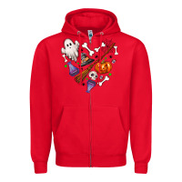 Red love hallowen Zipper Hoodie - NancyCooperArtShop