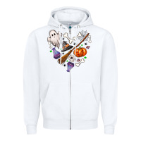 White love hallowen Zipper Hoodie - NancyCooperArtShop