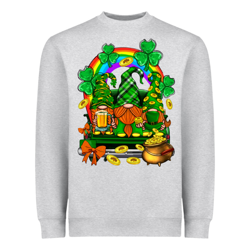 St. Patricks Gnomes Truck With Rainbow Heavyweight Sweatshirt by BundleAndBundleShop | Teevron
