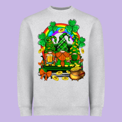 St. Patricks Gnomes Truck With Rainbow Heavyweight Sweatshirt Designed By Bundleandbundleshop