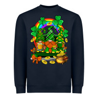 Navy st. patricks gnomes truck with rainbow Heavyweight Sweatshirt - BundleAndBundleShop