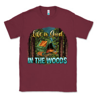 Burgundy life is good in the woods Classic Tee - NancyCooperArtShop