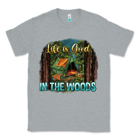 Heather Grey life is good in the woods Classic Tee - NancyCooperArtShop