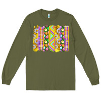 Army Green Easter Brushstrokes Long Sleeve Tee - BundleAndBundleShop