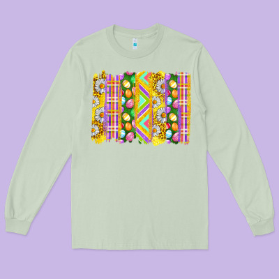 Easter Brushstrokes Long Sleeve Tee Designed By Bundleandbundleshop