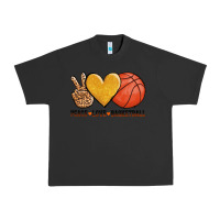 Pigment Black peace love basketball Urban Heavy Tee - AdoDesignShop