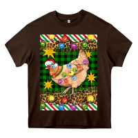 Chocolate Brown Christmas Chicken Heavy Core Tee - Artiststas