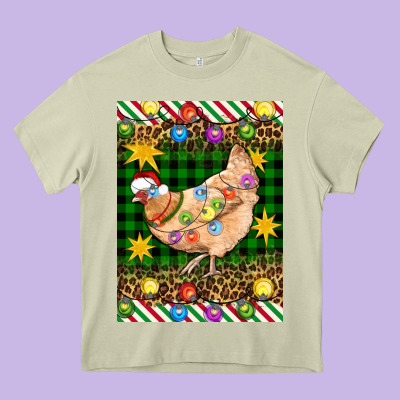 Christmas Chicken Heavy Core Tee Designed By Artiststas