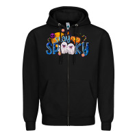 Black Stay Spooky Zipper Hoodie - texasbilliewilder
