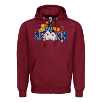 Burgundy Stay Spooky Zipper Hoodie - texasbilliewilder