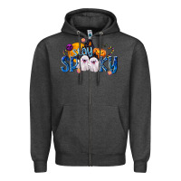 Charcoal Heather Stay Spooky Zipper Hoodie - texasbilliewilder