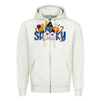Oatmeal Heather Stay Spooky Zipper Hoodie - texasbilliewilder