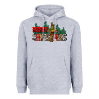 Heather Grey merry christmas  cross Heavyweight Hoodie - CowGirlArtShop