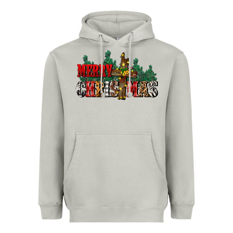 Merry Christmas  Cross Heavyweight Hoodie by CowGirlArtShop | Teevron