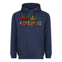 Navy merry christmas  cross Heavyweight Hoodie - CowGirlArtShop