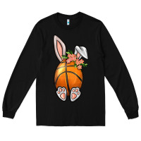 Black Basketball Easter Bunny Long Sleeve Tee - BundleAndBundleShop