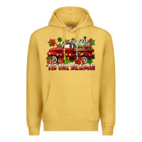 Antique Gold tis the season christmas truck Premium Hoodie - CowGirlArtShop