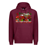 Burgundy tis the season christmas truck Premium Hoodie - CowGirlArtShop