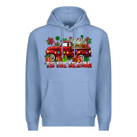 Colony Blue tis the season christmas truck Premium Hoodie - CowGirlArtShop