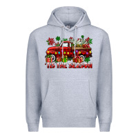 Heather Grey tis the season christmas truck Premium Hoodie - CowGirlArtShop