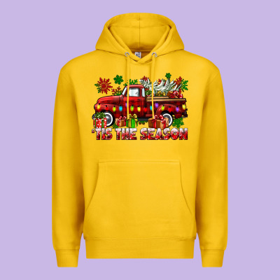Tis The Season Christmas Truck Premium Hoodie Designed By Cowgirlartshop