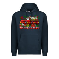 Navy tis the season christmas truck Premium Hoodie - CowGirlArtShop