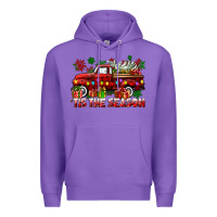 Purple tis the season christmas truck Premium Hoodie - CowGirlArtShop