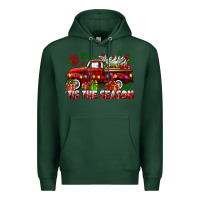 Sports Green tis the season christmas truck Premium Hoodie - CowGirlArtShop