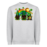 Heather Grey St. Patrick's afro gnomies with rainbow Heavyweight Sweatshirt - BundleAndBundleShop