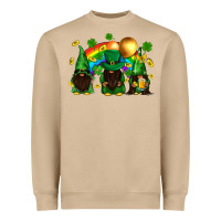 Mushroom St. Patrick's afro gnomies with rainbow Heavyweight Sweatshirt - BundleAndBundleShop