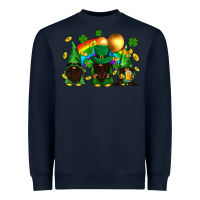 Navy St. Patrick's afro gnomies with rainbow Heavyweight Sweatshirt - BundleAndBundleShop