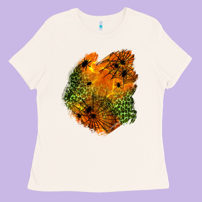 Spider Leopard  Halloween Patch Ladies Tee Designed By Bundleandbundleshop