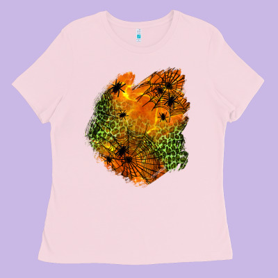 Spider Leopard  Halloween Patch Ladies Tee Designed By Bundleandbundleshop