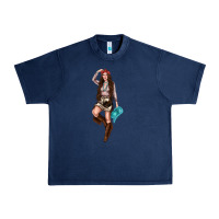 Navy western cowgirl Urban Heavy Tee - NancyCooperArtShop