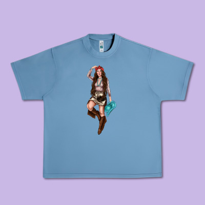 Western Cowgirl Urban Heavy Tee Designed By Nancycooperartshop
