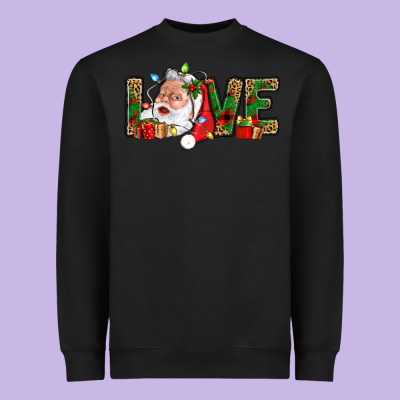 Love And Santa With Gift Boxes Heavyweight Sweatshirt Designed By Bundleandbundleshop