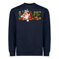 Navy Love And Santa With Gift Boxes Heavyweight Sweatshirt - BundleAndBundleShop
