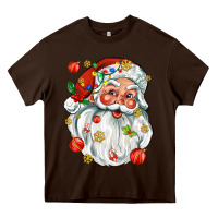 Chocolate Brown santa with little christmas Heavy Core Tee - AdoDesignShop