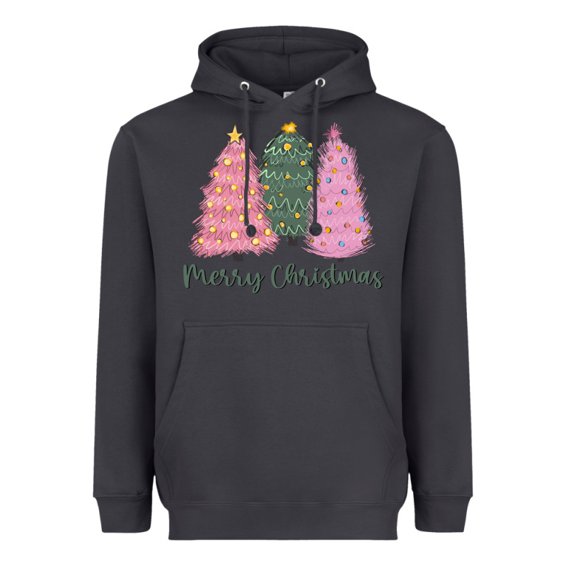 Merry Christmas Trees Heavyweight Hoodie by CowGirlArtShop | Teevron