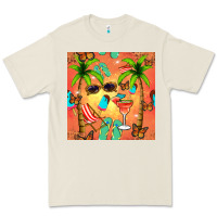 Bone summer slipper and cocktail seamless pattern Premium Tee - BundleAndBundleShop