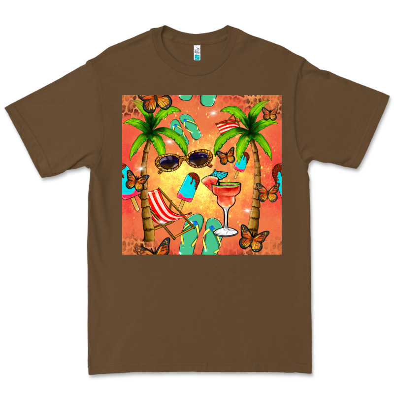 Summer Slipper And Cocktail Seamless Pattern Premium Tee by BundleAndBundleShop | Teevron