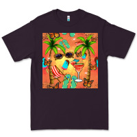Plum summer slipper and cocktail seamless pattern Premium Tee - BundleAndBundleShop