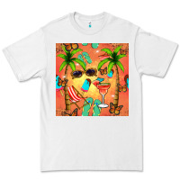 White summer slipper and cocktail seamless pattern Premium Tee - BundleAndBundleShop
