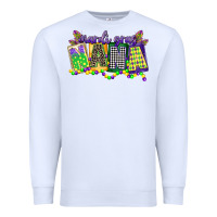 White mardi gras nana Premium Sweatshirt - CowGirlArtShop
