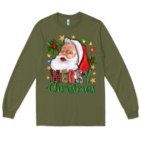 Army Green Merry Christmas With Santa Long Sleeve Tee - BundleAndBundleShop