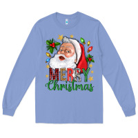 Colony Blue Merry Christmas With Santa Long Sleeve Tee - BundleAndBundleShop