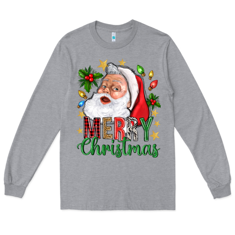 Merry Christmas With Santa Long Sleeve Tee by BundleAndBundleShop | Teevron