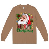 Toasted Coconut Merry Christmas With Santa Long Sleeve Tee - BundleAndBundleShop