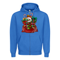 True Royal Chrismas Santa claus bag Zipper Hoodie - NancyCooperArtShop
